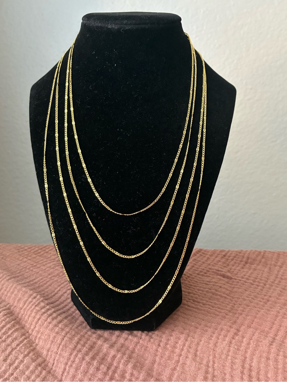 Set of 4 Gold-Tone Chains 925 sterling silver